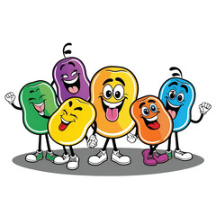 Obraz premium Rainbow Blob Crew - Fun Cartoon Characters