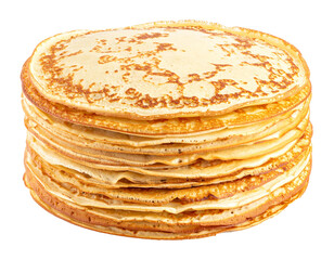 Crepes Stapel isoliert auf weißen Hintergrund, Freisteller 