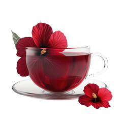 Hibiscus Tea Infusion Deep Red Ultra  isolated on a transparent background