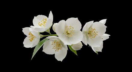 Delicate Jasmine Blossoms A Serene White Flower Display Floral Beauty Purity and Elegance in Natural