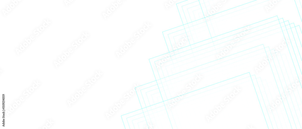 Leinwandbilder Abstract minimal, background featuring overlapping translucent diamond outlines with diagonal on a white canvas. Repetitive diamond shapes evoke a sense of order, symmetry, and calmness