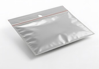 Blank, light gray, plastic zipper bag