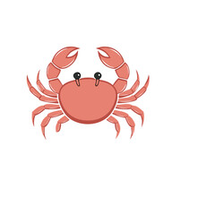 Adorable cartoon crab illustration cute seafood design