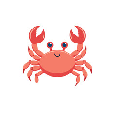 Adorable cartoon crab happy sea creature illustration