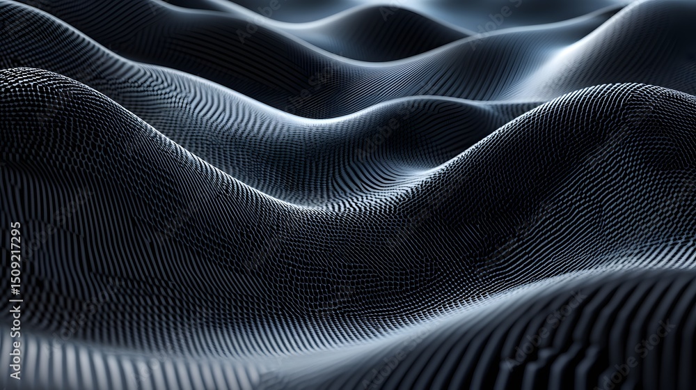 Poster abstract, textured surface with undulating waves.