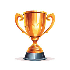Elegant Trophy Cup Championship Vector Illustration on White Background