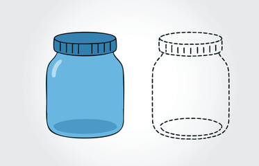 Kids book Jar Tracing illustration template
