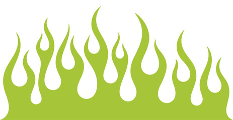 Green flames abstract design element on white background © Pixel Stock
