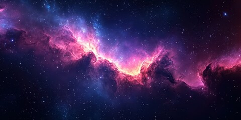 Stunning view of a nebula bursting with vibrant colors captured in deep space