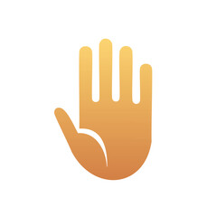 Obraz premium Golden hand open palm gesture stop sign