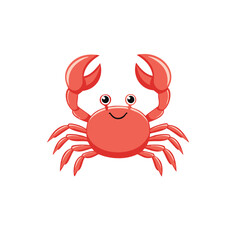 Happy cartoon crab ocean animal illustration