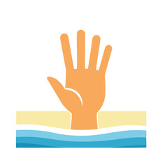 Fototapeta premium Hand reaching up from water drowning help