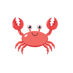 Happy cartoon crab sea animal illustration design