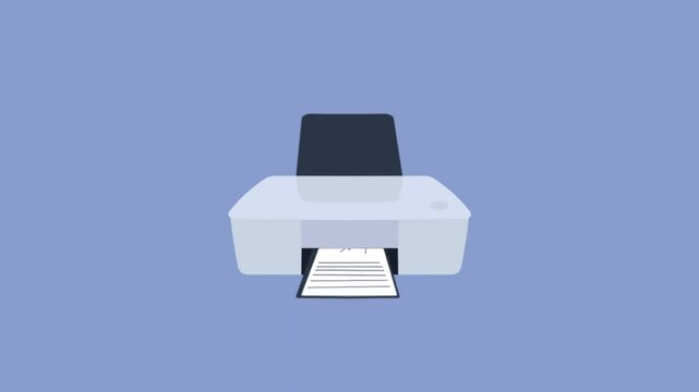 Loading paper into the printer animation, printer motion graphic 