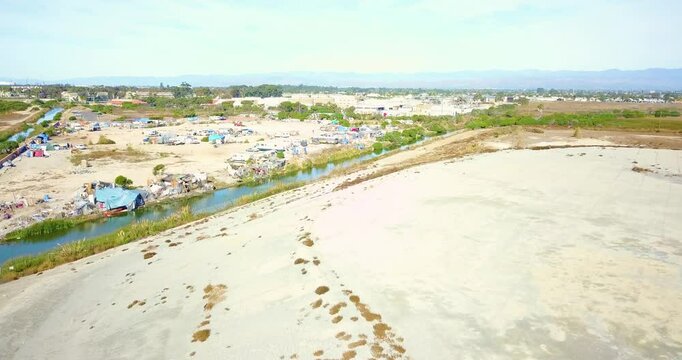 Aerial drone examination of Halaco Superfund perimeter in Ormond Beach
