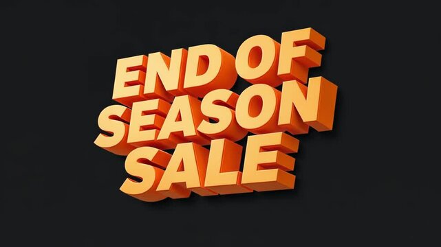 End of Season Sale promo in 3D text