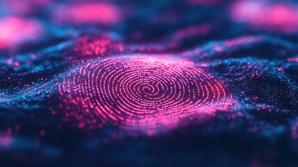 Abstract digital fingerprint design on a textured surface.