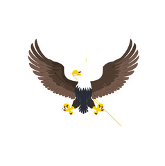 Majestic bald eagle soaring wings spread wide