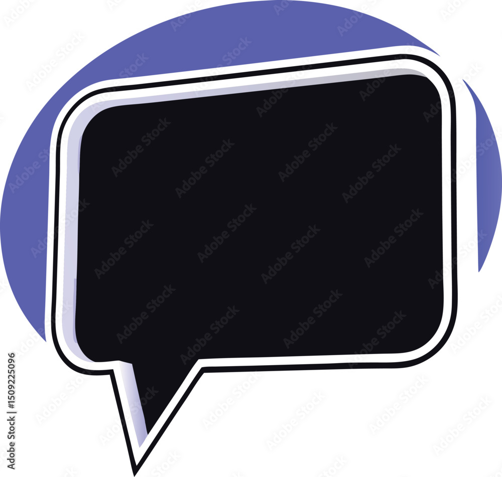 Poster modern speech bubble graphic on a white background designed for various applications