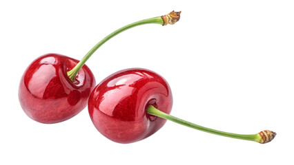 Fresh Ripe Cherry Fruits Isolated
