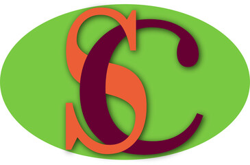 Fototapeta premium Bold letters with green background and in oval shape .