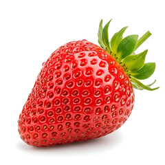 Fresh Strawberry: A single, vibrant red strawberry, showcasing its enticing texture and refreshing appearance. A symbol of summer.