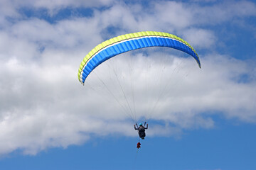 Paraglider being towed by a winch	