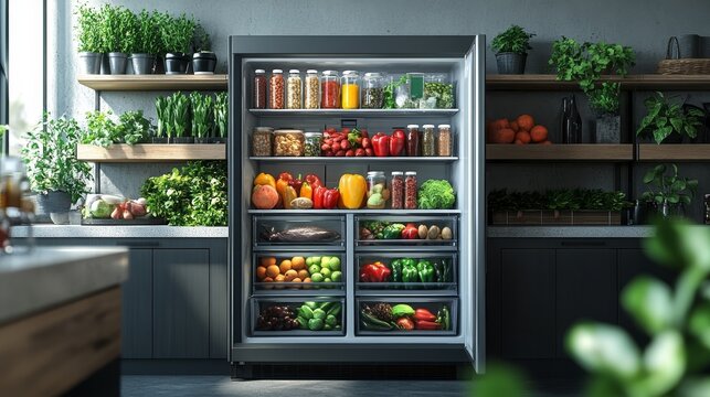 A smart refrigerator automatically ordering groceries via an IoT system --ar 16:9 --stylize 750 --v 6.1 Job ID: 73a4abc4-dd50-4060-af41-321902920686