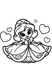 Sweet princess and hearts 