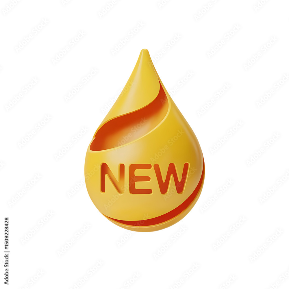 Aufkleber golden drop announcing innovation with a sleek design to showcase the on transparent background