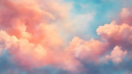 A pastel sky, filled with soft clouds.