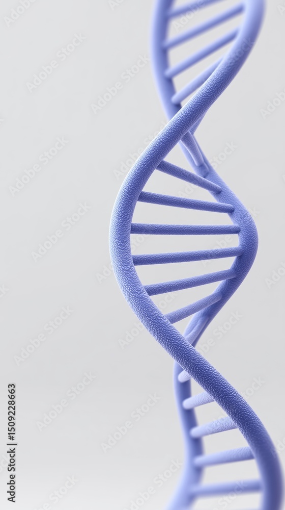 Aufkleber purple dna double helix model showcasing intricate structure and design with copy space for scientif