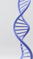 Purple DNA double helix model showcasing intricate structure and design with copy space for scientific or educational use