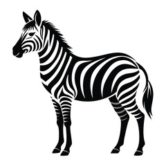 Black and white zebra silhouette illustration