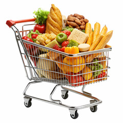 shopping cart with vegetables