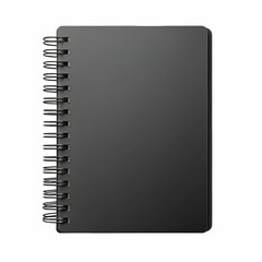 black notebook isolated on white background