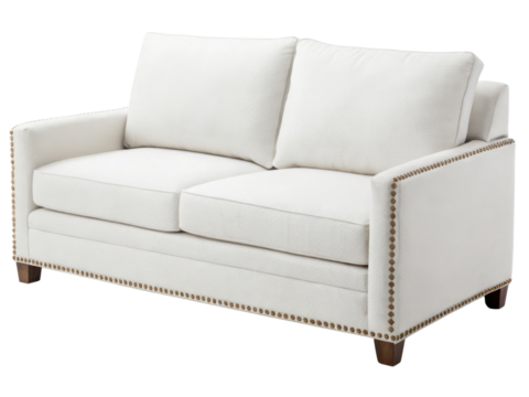 Stylish linen loveseat sofa with plush cushions adds elegance to any living space