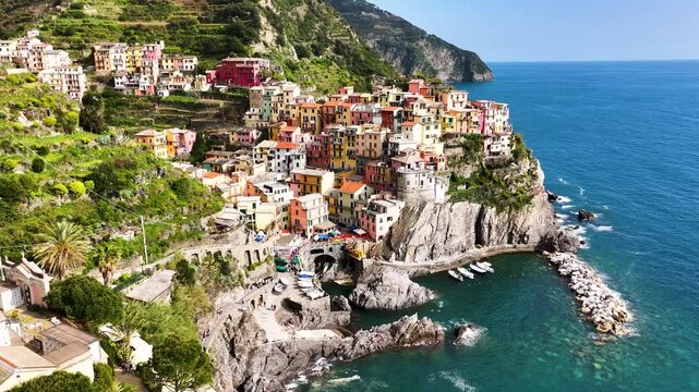 Manarola Village, Cinque Terre Coast of Italy. La Spezia, Liguria, Italy