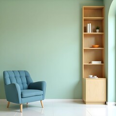 Sofa with a empty modern interior featuring green wall