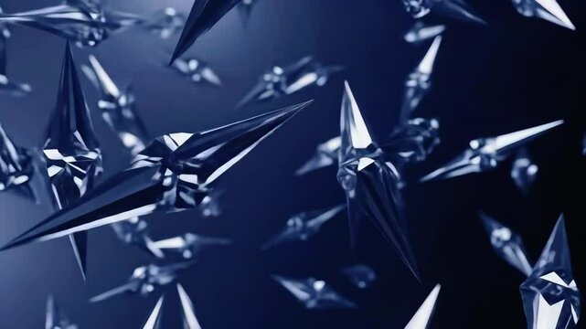 Intricate crystal formations harmonize with light in a mesmerizing digital realm