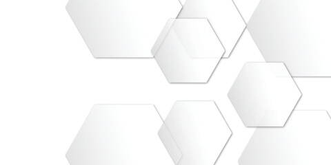 Clean Abstract Geometry Hexagon with Depth and Balance, Hexagonal Shape on Transparent Concept Design, Honeycomb Shape Vector.