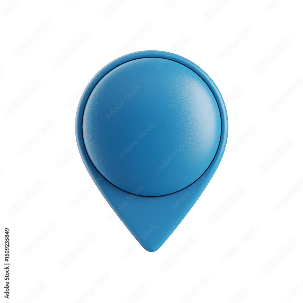 Poster 3d blue map pin icon with smooth, rounded design, symbolizing location or navigation. pin is isolate
