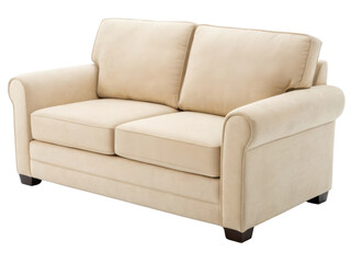 Fototapeta premium Cozy microfiber loveseat sofa offers comfort and style for any living space