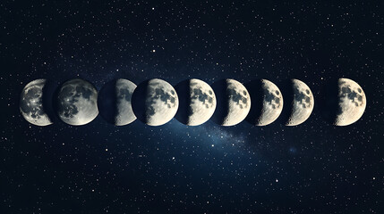 Mystical sky adorned with moon phases high resolution picture