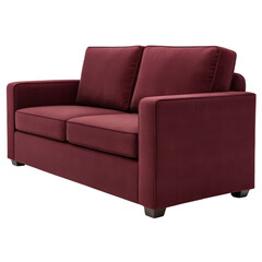 Fototapeta premium Stylish nylon loveseat sofa in rich burgundy color adds elegance to any living space