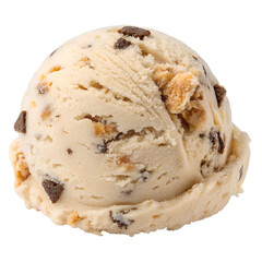 Chocolate Chip Cookie Dough Ice Cream Scoop Isolated on Transparent Background