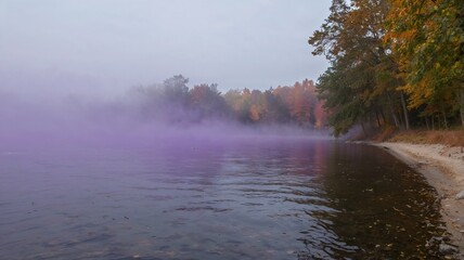 morning mist over the river