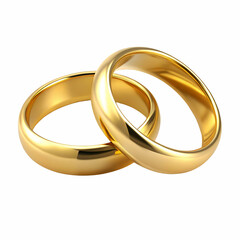 wedding rings on white