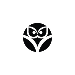 owl on white background, cute cartoon owl with big eyes vector illustration Mid-century Modern Owl Icons

