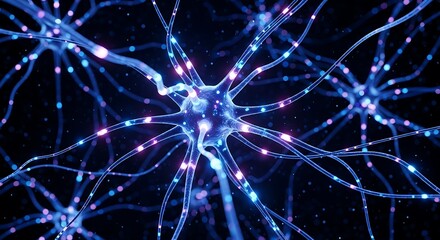 Intricate network of glowing neurons showcasing neural connections